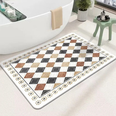 幾何風浴室吸水地墊廁所衛生間門口速干防滑腳墊軟浴室墊入戶門墊
