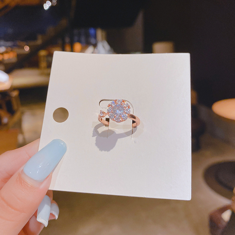 Fashion Simple Style Geometric Copper Plating Diamond Zircon Rings