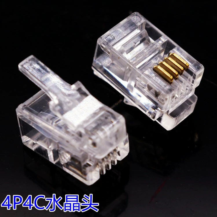 Заводская поставка телефонной линии 4P4C Crystal Head разъем голосовой телефонной линии прозрачный приемник из чистой меди Crystal Head