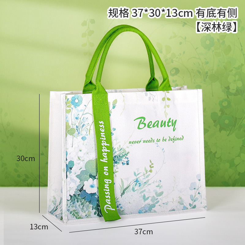 Bolsa de lona personalizada con logotipo, bolsa de lona laminada, bolsa de lona gruesa, bolsa tridimensional hecha a mano.