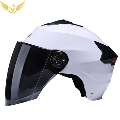 Rechargeable Led Electric Vehicle: Motosiklet kaskı (dəbilqə) - white-tea-mirror