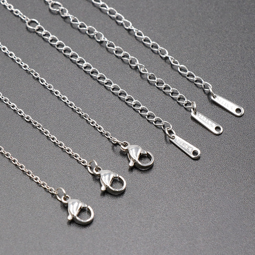 Stainless steel chain O-ring chain, 60cm long chain, stylish and minimalist DIY material sweater chain necklace accessories