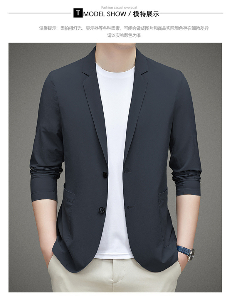 男士单西服春夏季轻薄款冰丝防晒衣高级感商务新款休闲小西装外套详情31
