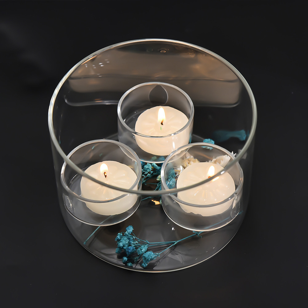 Candelaria creativa de vidrio pare-brisas europea decoración de cena de velas de vela paisaje creativo para el hogar