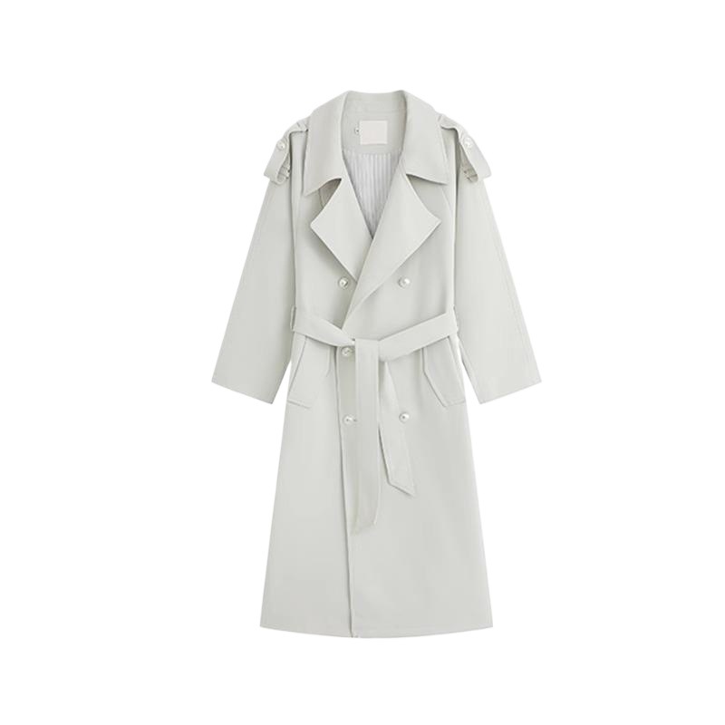 Double-breasted, Elegant Trench Coat With A Korean/British Style.