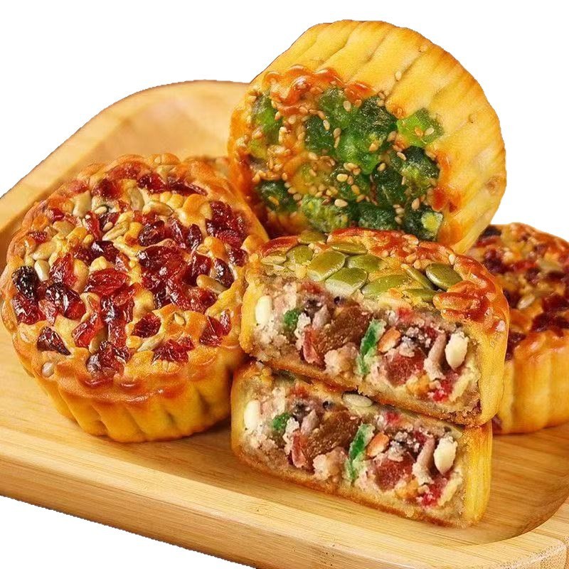 新品坚果大月饼果仁月饼食品批发老式五仁中秋礼品糕点零食小吃批|undefined