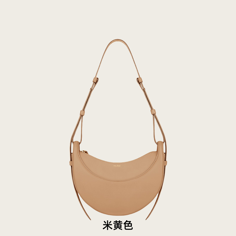 [Cross-border generation] Polene French niche simple crescent bag retro saddle bag fashion shoulder underarm bag