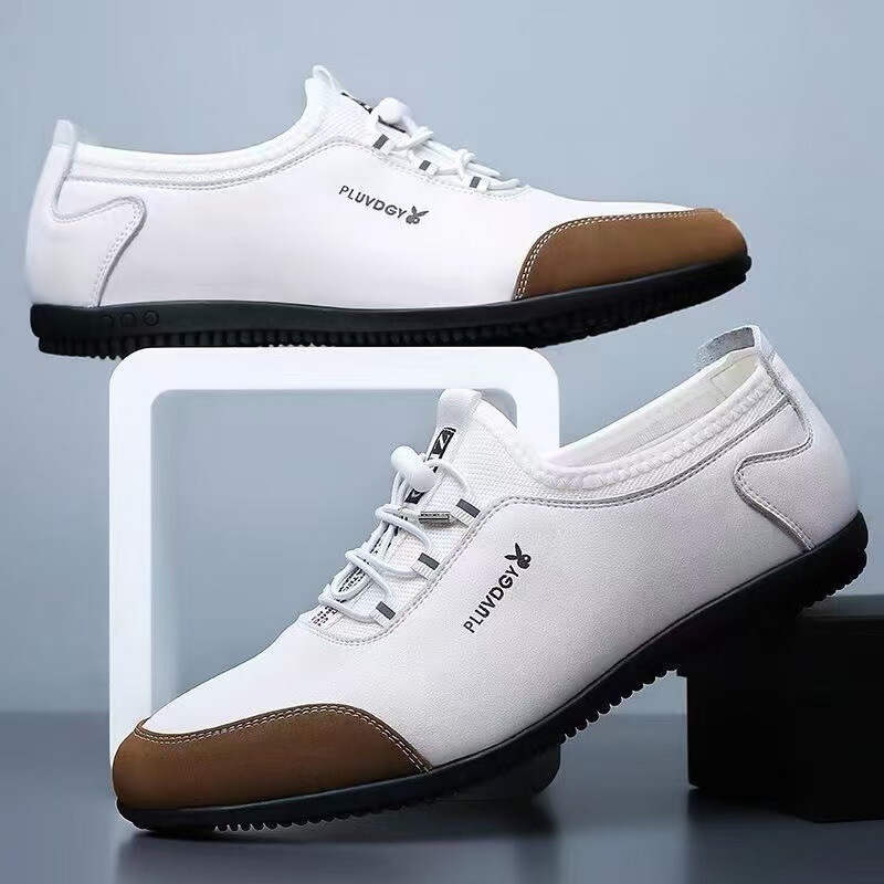 Special Clearance New Men's Leather Sandals Summer Breathable Leather Shoes Middle-Aged and Elderly Soft-Soled Dad's Hole Shoes Cut Out