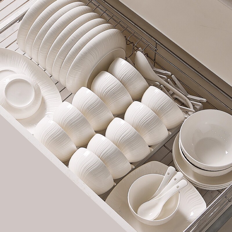 Jingdezhen High-Temperature Underglaze Pure White Ceramic Tableware and Dishes Set Household Bowls and Dishes Housewarming Gift Bowls Jingdezhen High-Temperature Underglaze Pure White Ceramic Tableware and Dishes Set Household Bowls and Dishes Housewarming Gift Bowls