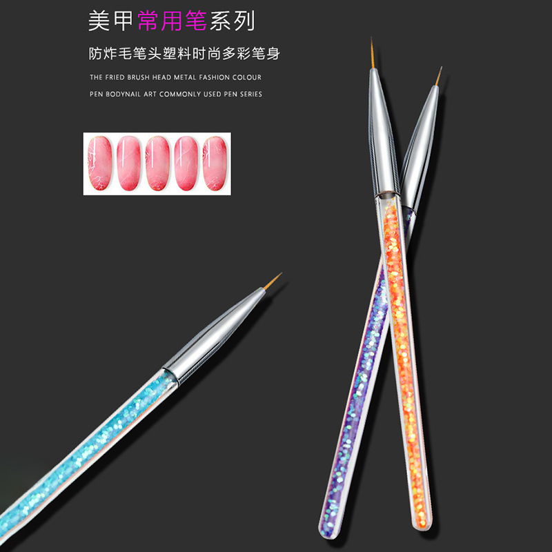 拉线笔美甲工具 彩绘笔极细绘画线勾花笔雕花笔光疗笔3支套装批发|ms