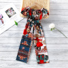 EW Foreign children 2021 Summer wear new pattern girl Ethnic style Waist Show thin Jumpsuits K118