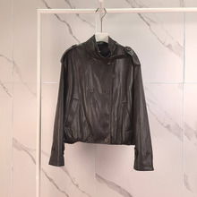 商场同款2026春季新款设计感修身显瘦可咖棕皮衣外套女1H2110071