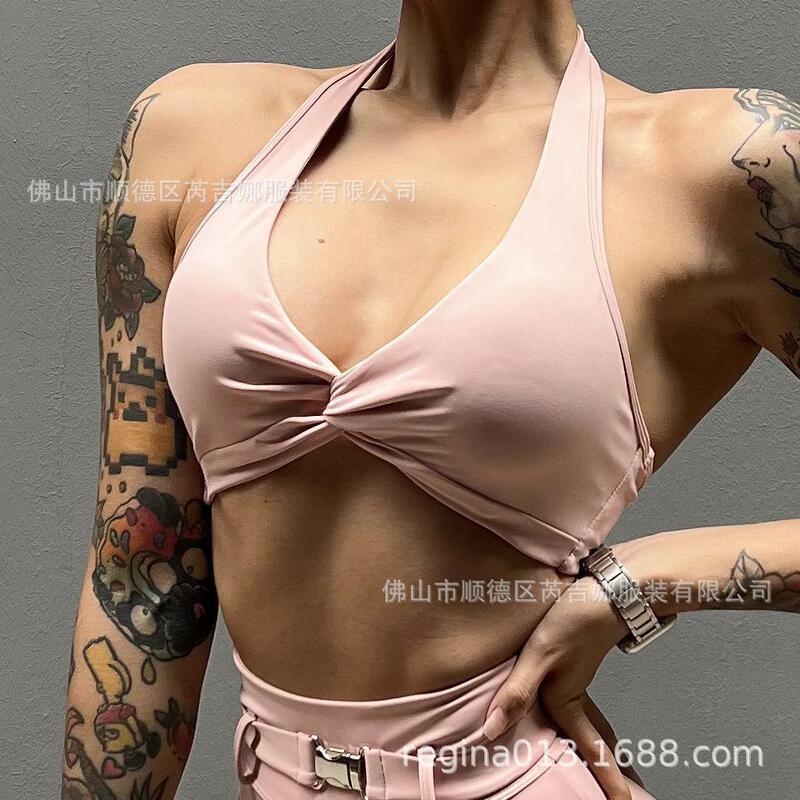 Europe and the United States cross-border lulu naked fitness yoga sports bra women's outdoor running beautiful back underwear tight quick drying
