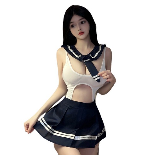 Love sexy lingerie sexy siamese schoolgirl uniform pure desire JK uniform Japanese swimsuit cosplay dead library water
