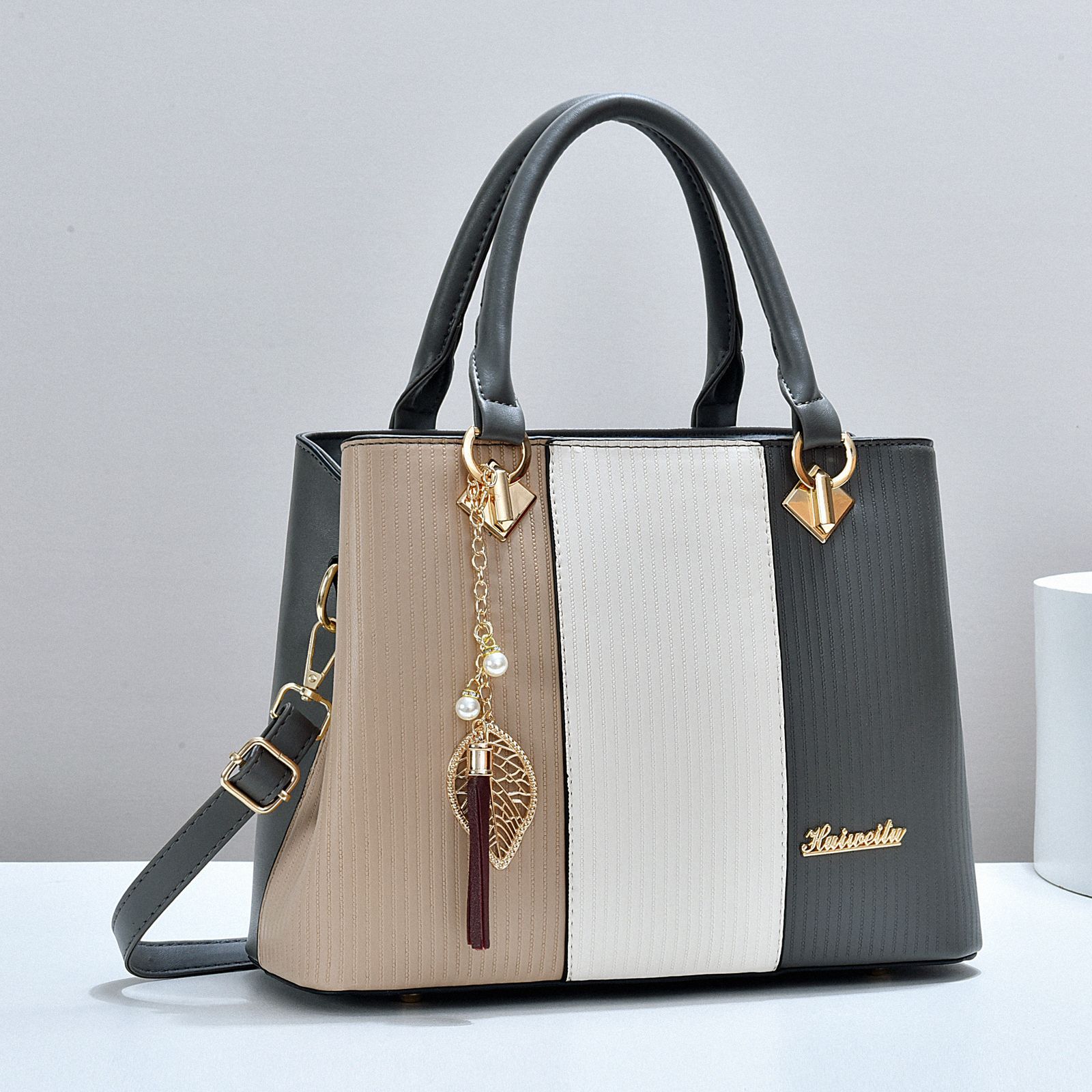 Color Block Women's Fashion Trend Handbag PU Shoulder Crossbody Large Capacity Bag Bags_voghion.com