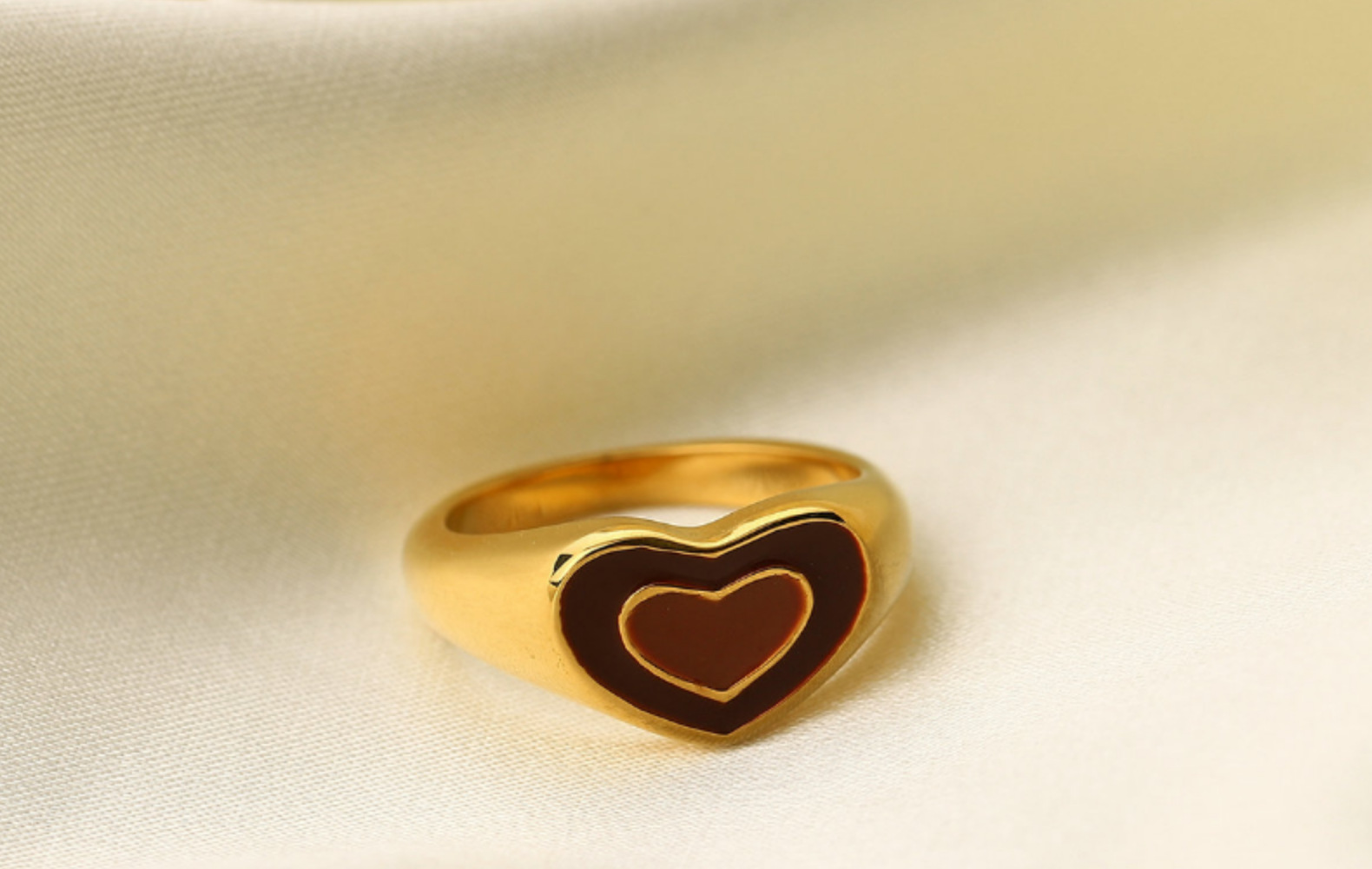 Bague En Forme De Coeur En Acier Inoxydable De Mode display picture 10