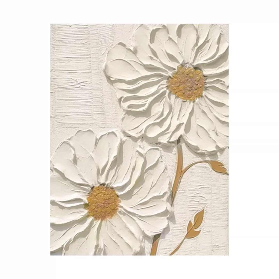 Customized Hand-Painted Stereo Thick Texture Cream Style Sunflower Normcore Living Room Decoration Hanging Painting Entrance Painting Pure Hand-Painted