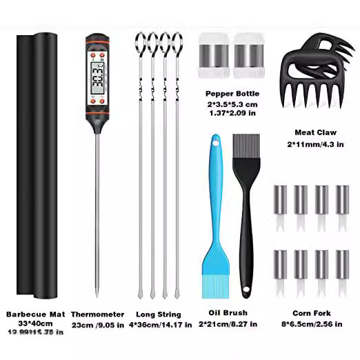 Amazon Venta caliente Acero inoxidable barbacoa herramientas al aire libre salvaje beber herramientas traje Barbacoas combinación bolsa de tela traje