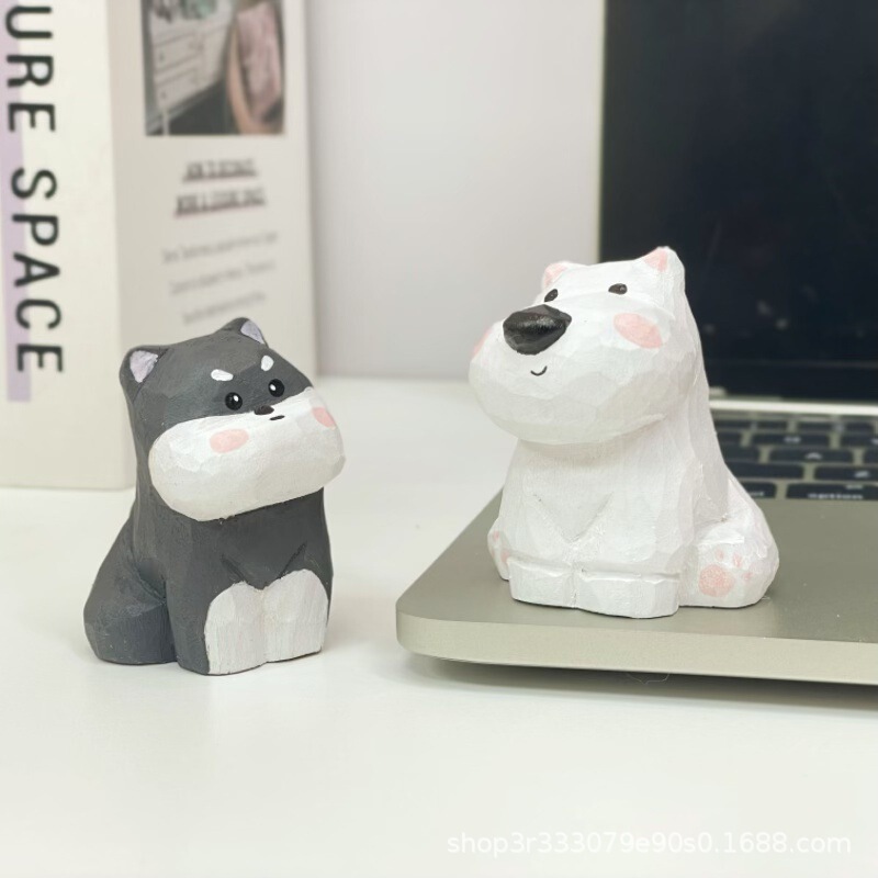 Handcrafted Wooden Schnauzer and West Highland Terrier Office Desk Ornaments, Car Decorations, Creative Street Stall Travel Cultural Products Handcrafted Wooden Schnauzer and West Highland Terrier Office Desk Ornaments, Car Decorations, Creative Street Stall Travel Cultural Products