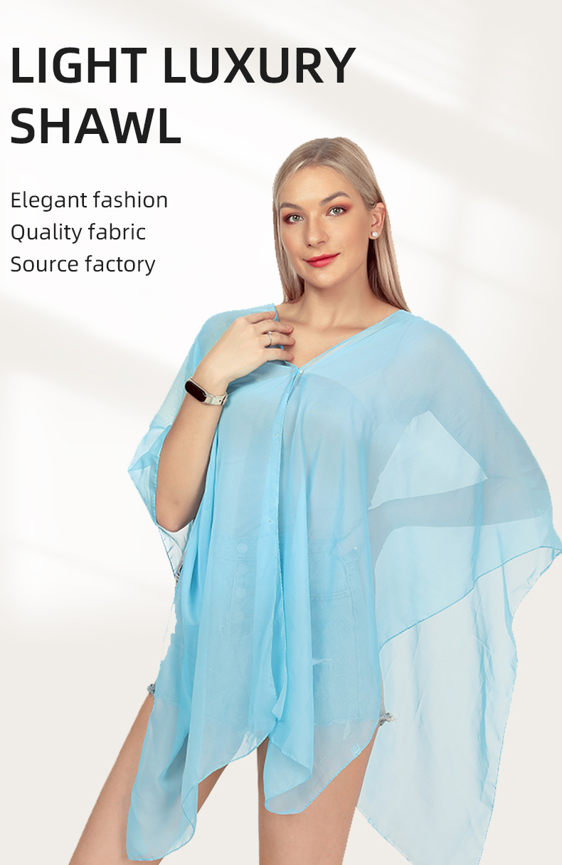 Women's Beach Simple Style Solid Color Satin Shawl display picture 1