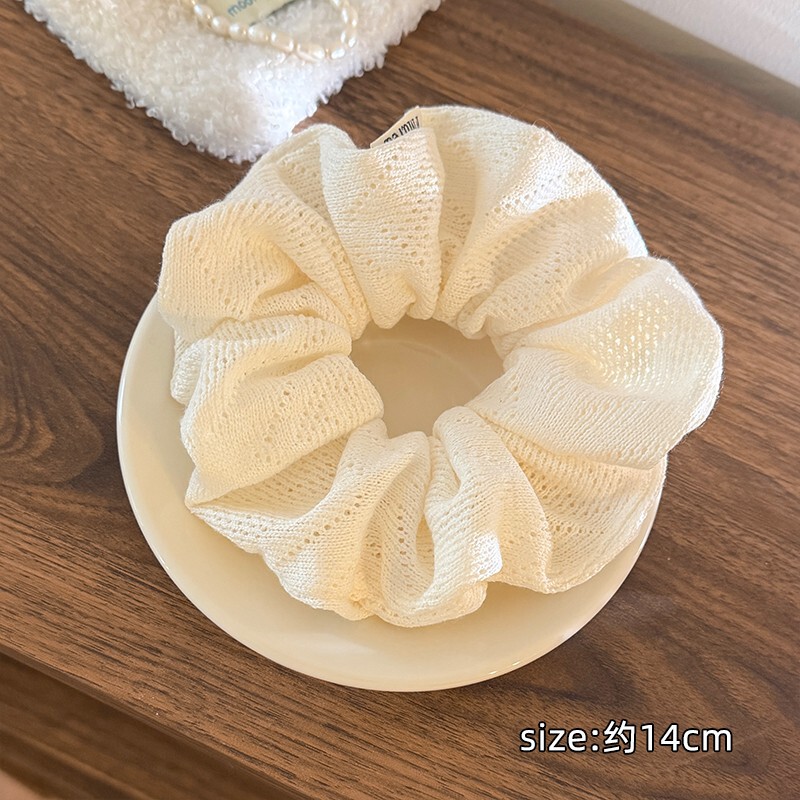 早秋新款针织大肠发圈女复古扎头发绳低马尾头绳温柔气质皮筋发饰|undefined