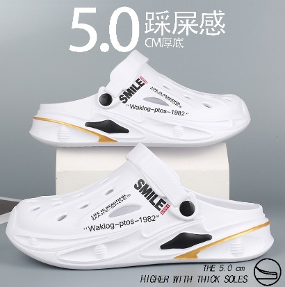 Baotou Dongdong zapatos de verano 2024 tendencia red antideslizante engrosado transpirable moda pareja de doble uso zapatos de playa para hombre