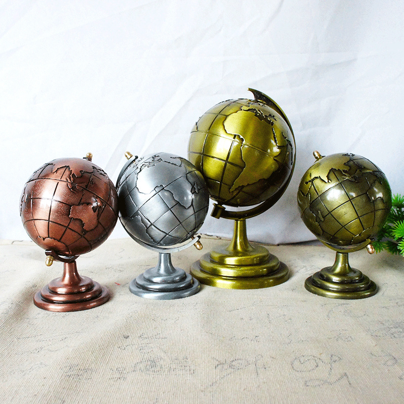新款现货耀莎品牌合金地球模型 办公室工艺摆件 装饰礼品合金球