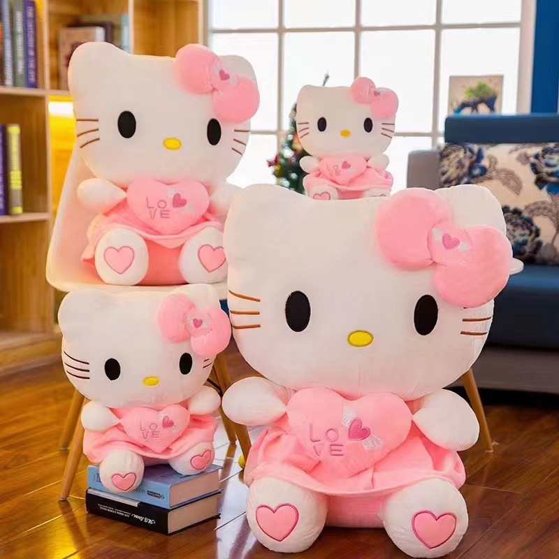 Cartoon Kt Cat Doll Hello Kt Cat Plush Toy Cat Doll Rag Doll Girl Birthday Gift Rag Doll