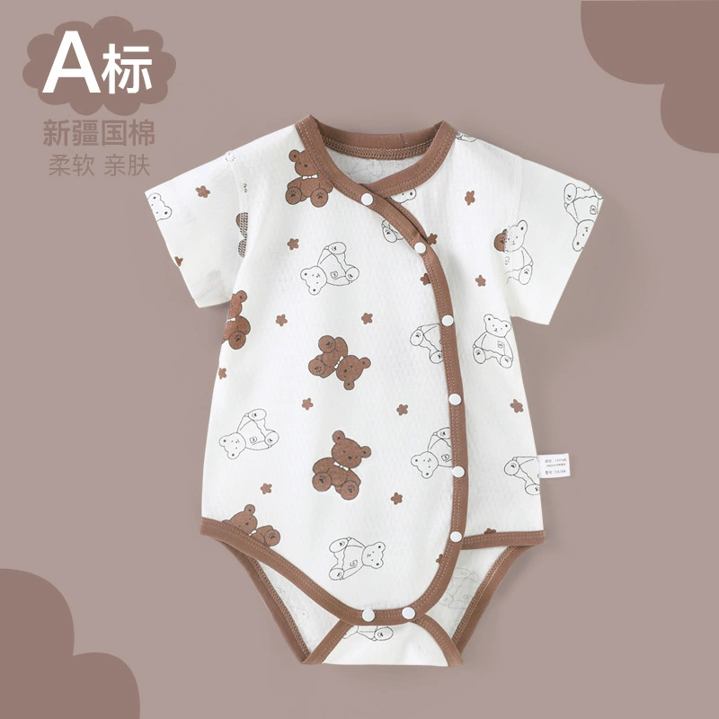 Одежда для задницы летняя детская цельнодетная одежда летняя одежда тонкая с короткими рукавами треугольная одежда для новорожденных хлопчатобумажная пижама