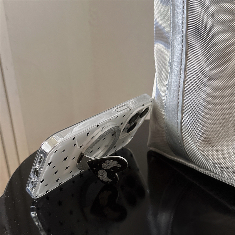スターグリッター羽折りたたみ磁気ホルダー 16promax 携帯電話ケース 15pro 磁気二重層 14pro に適しています|undefined