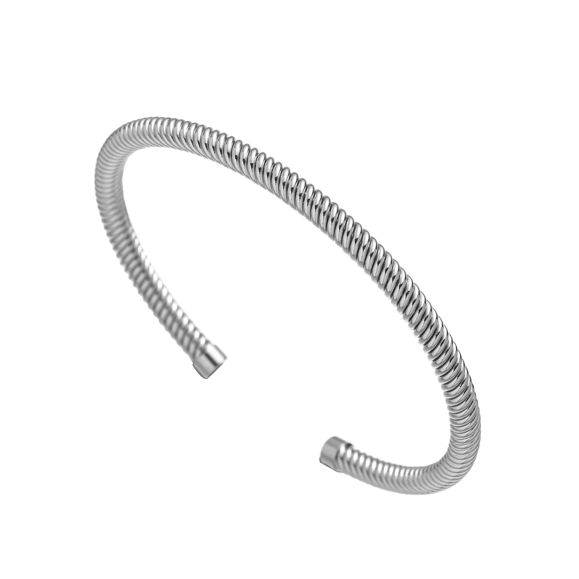 Titanium Steel Simple Style Solid Color Plating Bangle display picture 3