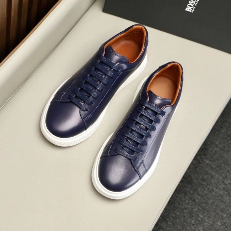 Boss men's sports shoes 2024 new model stylish youth fashion high-end light luxury trendy men's casual genuine leather shoes
