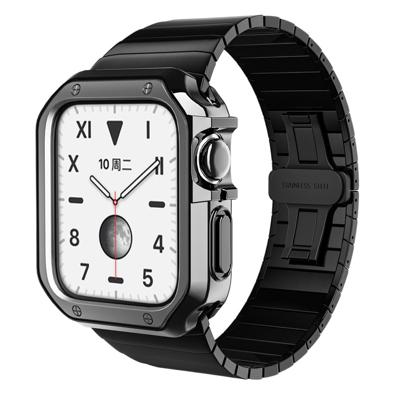 Applewatch Apple Watch 10 Ultra 8/7 correa de metal de generación con caja de galvanoplastia TPU
