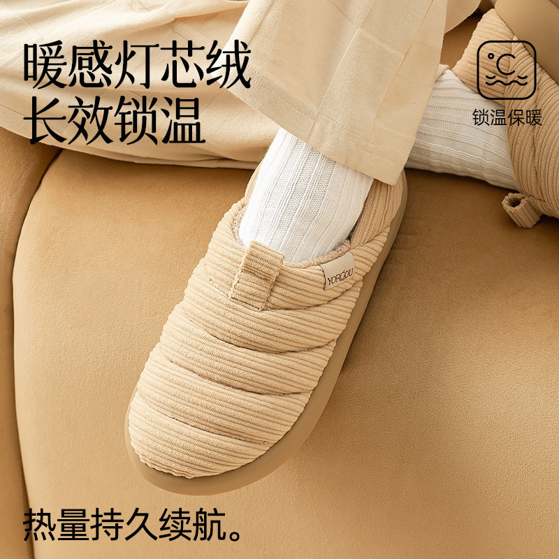 远港抗菌艾草棉鞋女秋冬季室内家居防滑保暖厚底包跟棉拖鞋男外穿|undefined