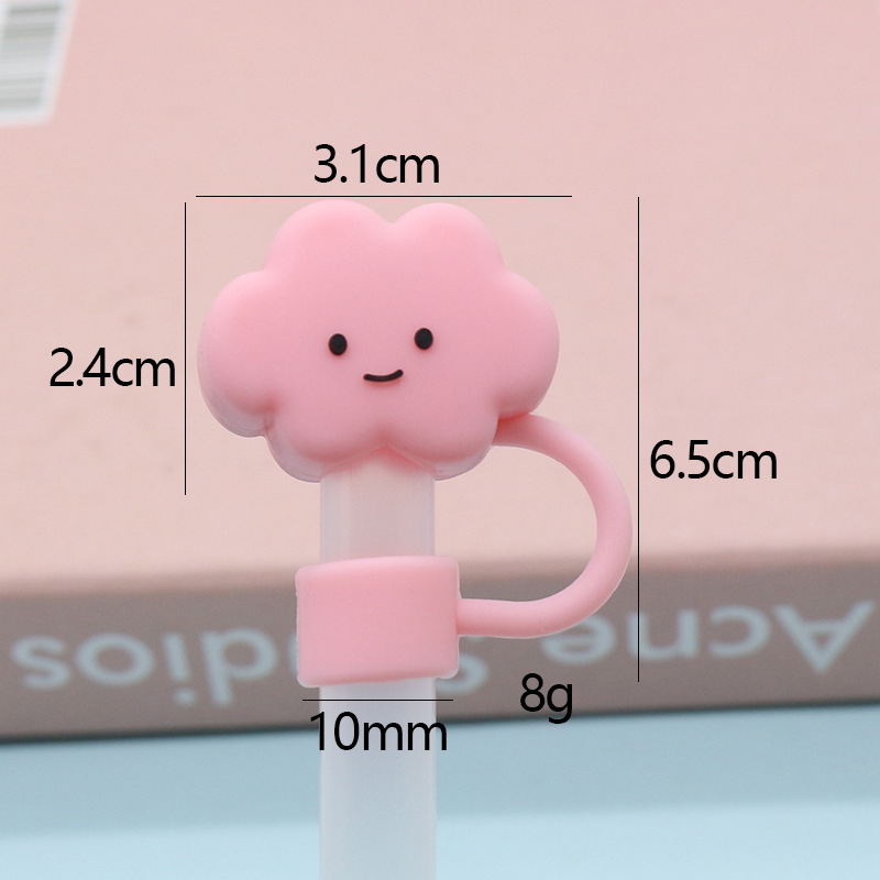 Nueva tapa de pajita de silicona 8-10mm linda muñeca de flores tapa a prueba de polvo se puede reciclar cubierta de pajita transfronteriza