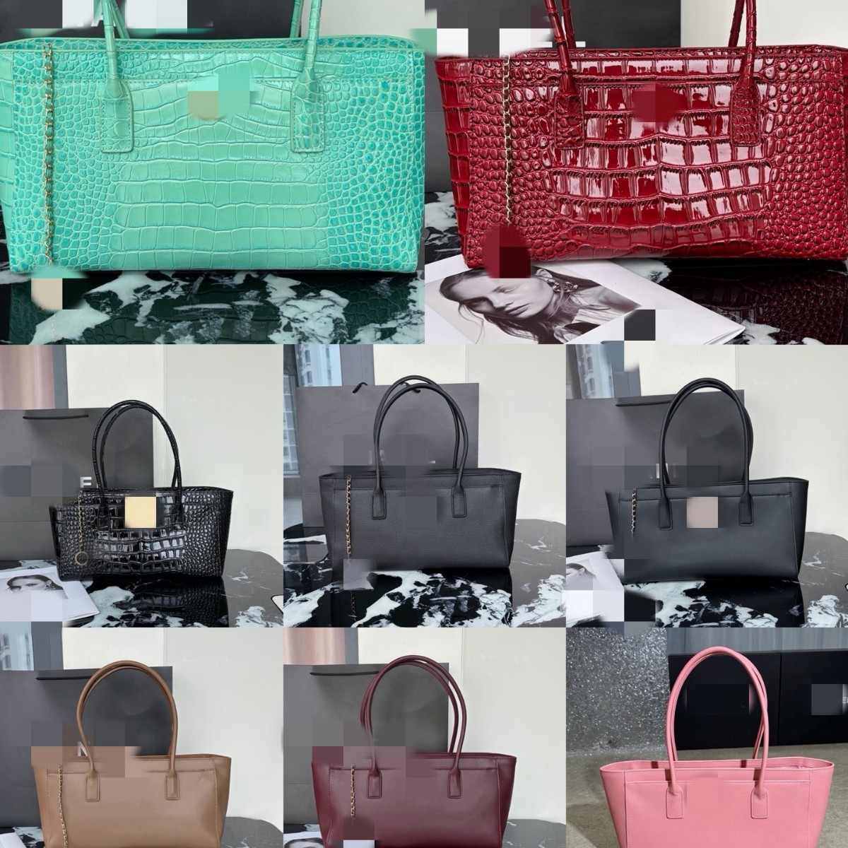 กระเป๋าโท้ทคลาสสิกแบรนด์เซิร์ฟ สายฝรั่งเศส กระเป๋าถือหนังวัววินเทจ กระเป๋าสะพายไหล่แนวหรูหรา กระเป๋าใต้วงแขน