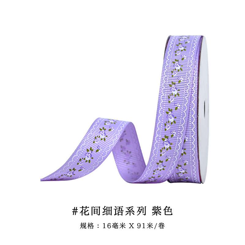 Cinta acanalada al por mayor de Yao Ming con estampado, accesorios para el cabello, decoraciones para lazos, materiales DIY, cinta floral hecha a mano