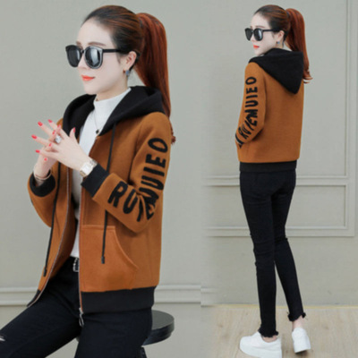 Thick winter 2021 Korean Edition new pattern Easy Little Large Hooded student Sweater coat ins