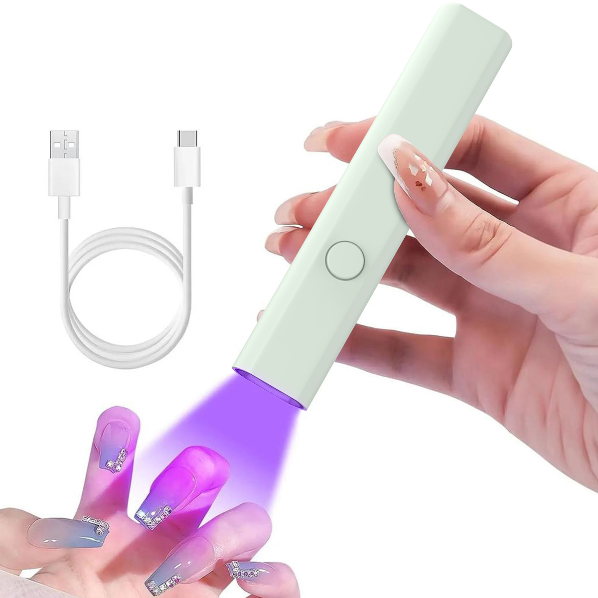Lámpara de manicure de una palabra almacenamiento de energía led desgaste luz de terapia de uñas luz rápida no oscura mano portátil manicure asado luz