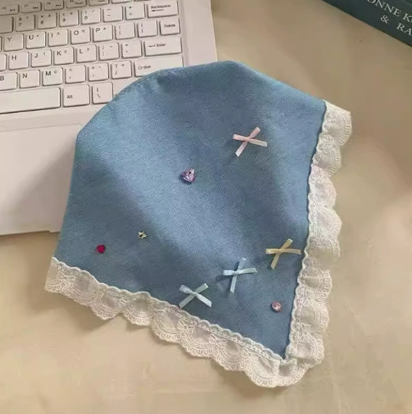 Blue denim scarf, headband