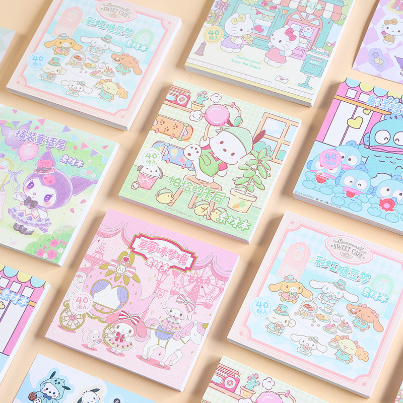 Japanese-Style Cartoon Influencer Group Show Sticker Book Girl Heart Journal Material DIY Children's Glitter Stickers Reward Set of 6