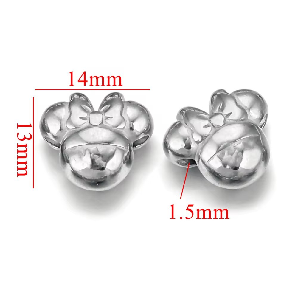 Perforación de acero inoxidable gran agujero diafragma de perlas de oro 18K colgante collar perlas DIY joyas pulseras al por mayor