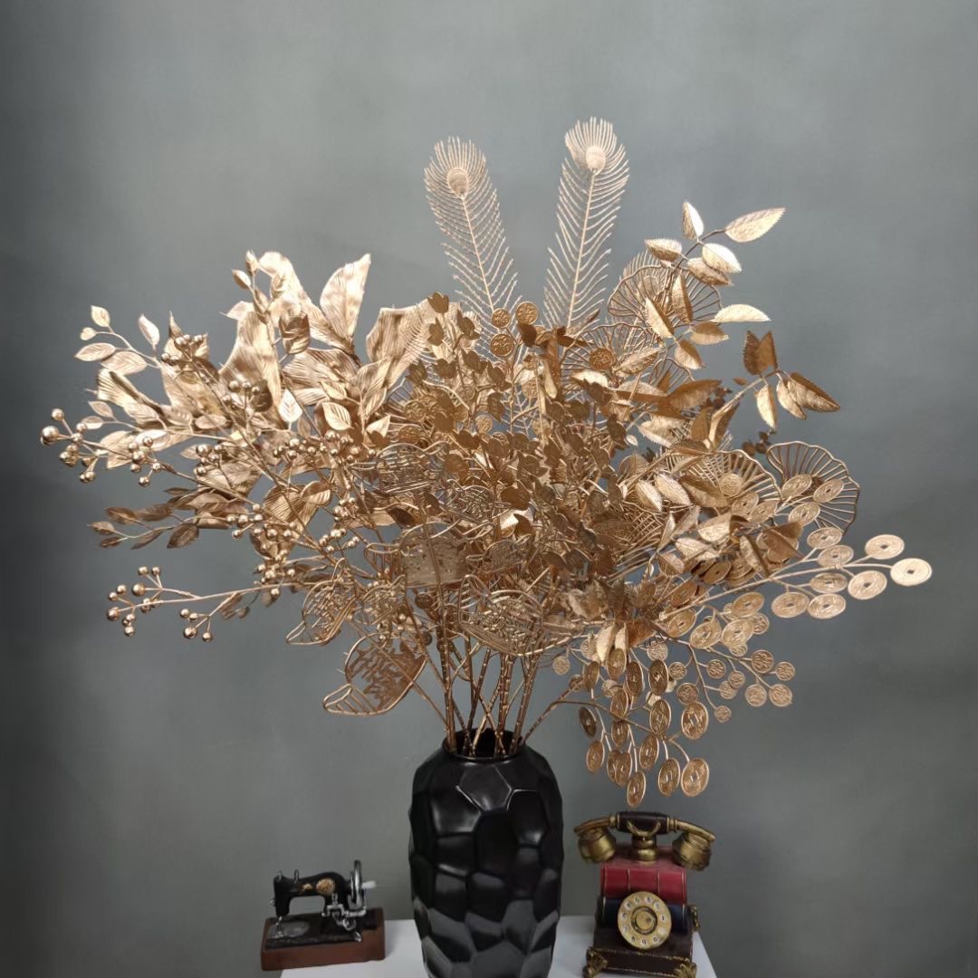 Golden Fan Simulation Flower Ginkgo Leaf Golden Euglford Simulation…