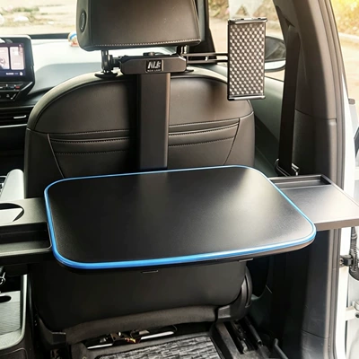 Car inner dining table board Car table board - blue-and-black-upgraded-model-with-tablet-stand