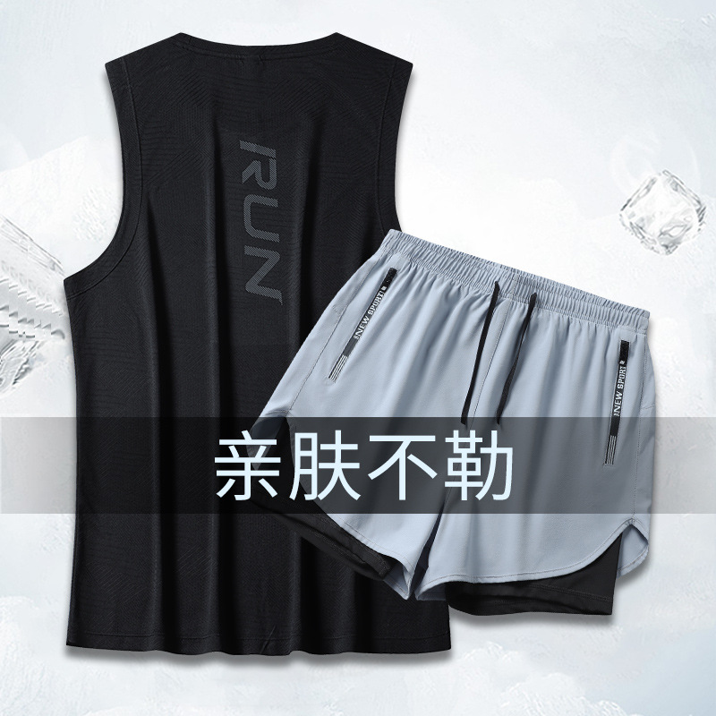 Shorts hombre correr ciclismo maratón juego de dos piezas hombre 2026 nuevo verano seco falso juego de dos piezas