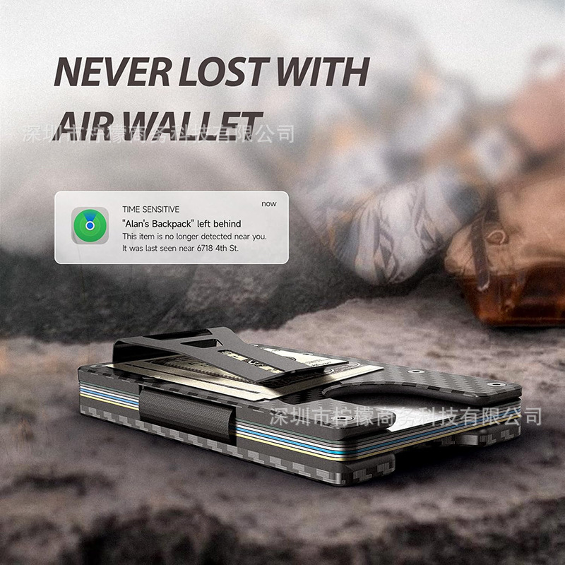 AirTag金属財布内蔵Airtagチップのシンプルな財布は、RFIDロック付きクレジットカードに対応しています|undefined