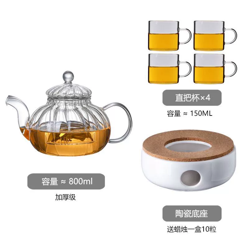Tea set, teapot, glass tea cup, filter