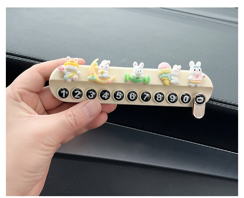 Car Temporary Parking New Mobile Phone Number Plate Car Cute Cartoon Aromatherapy Creative Move Inside Parking Ornaments