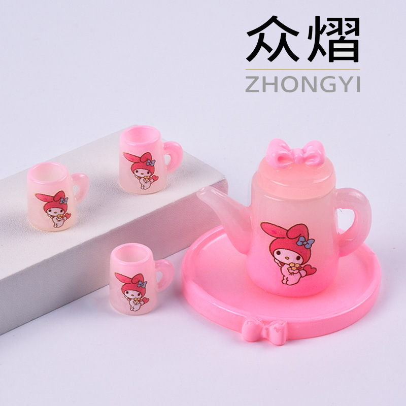 创意仿真三丽鸥茶壶系列套装 diy盲袋配件儿童玩具过家家桌面摆件|undefined