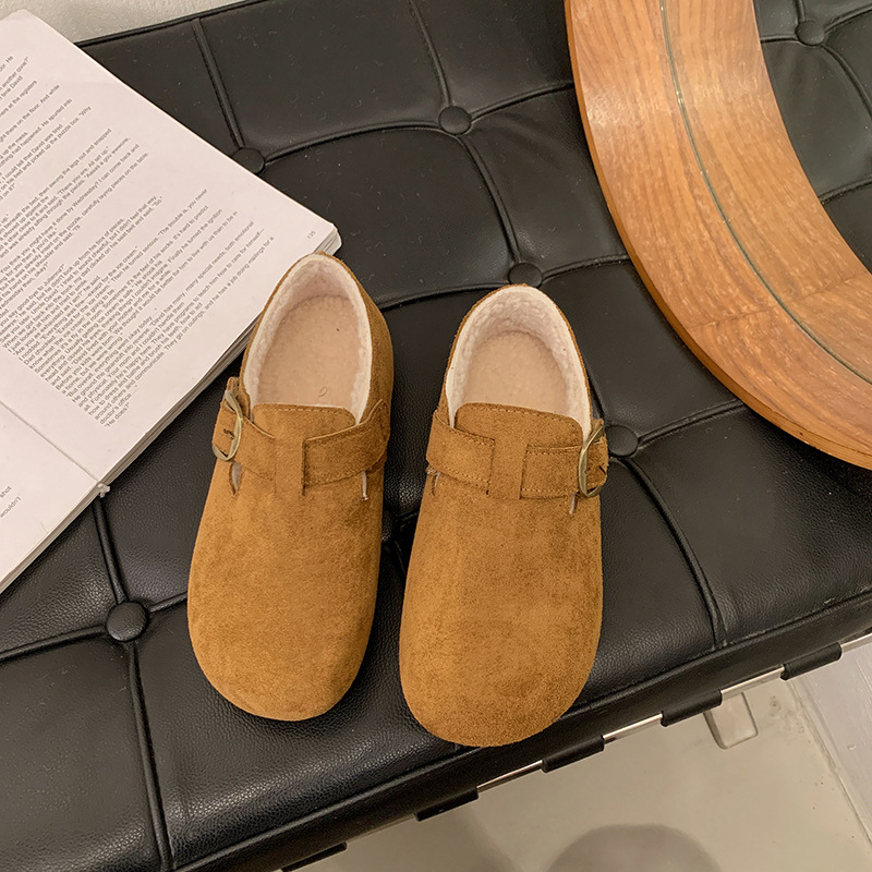 Zapatos Birken para mujeres 2026 nuevo cuero esmerilado todo incluido otoño y invierno más terciopelo grueso versátil antideslizante casual zapatos de mujer image 4